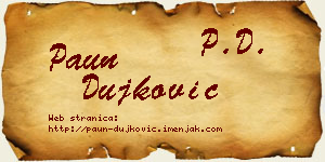 Paun Dujković vizit kartica